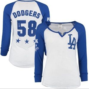 PINK VIctoria’s Secret DODGERS Baseball Tee